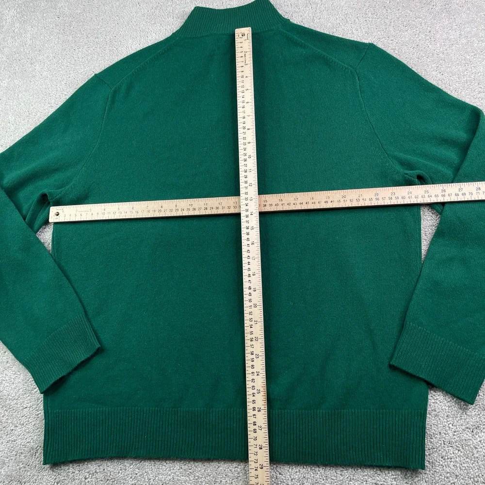 Polo Ralph Lauren Sweater Mens XXL Green Wool Quarter Zip Pullover Classic Logo